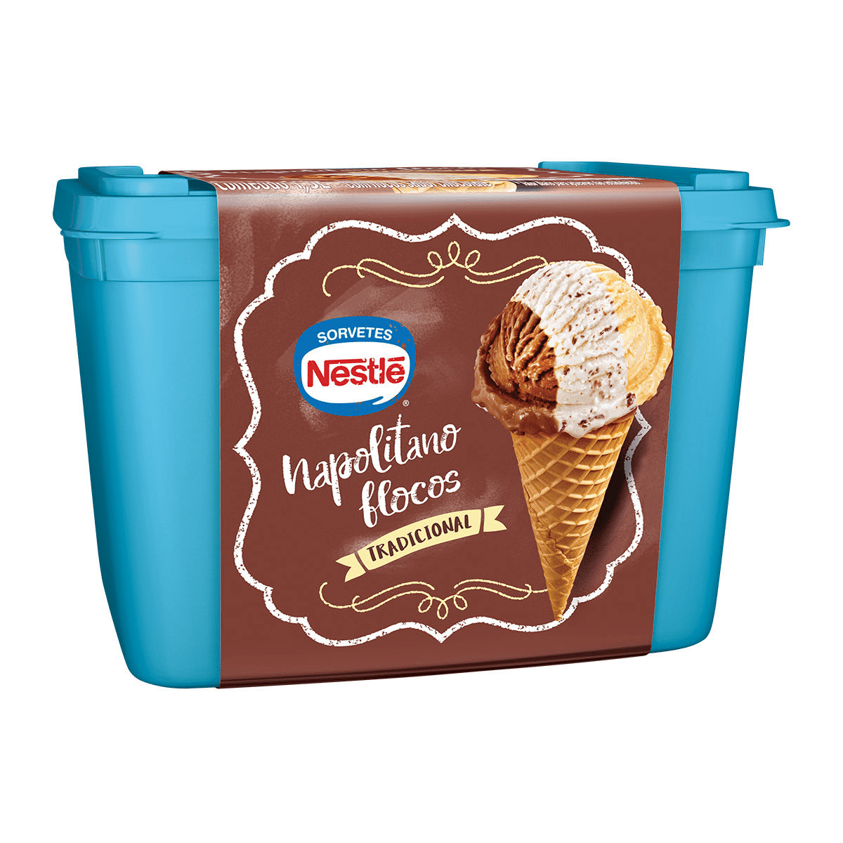 imagem de Sorvete Nestlé Tradicional Napolitano Flocos 1.5L