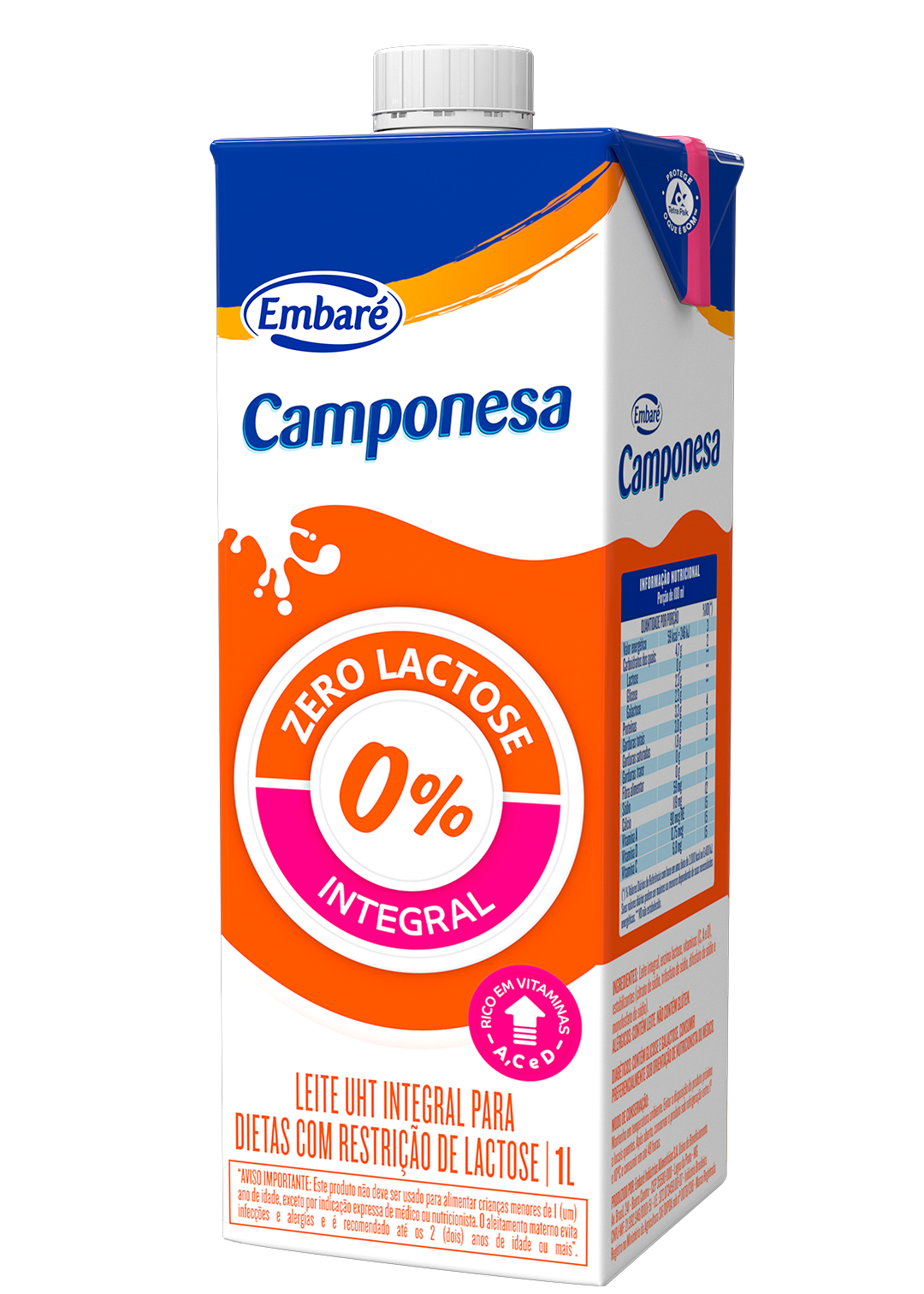 imagem de Leite Camponesa 1Lt Zero Lactose Integral