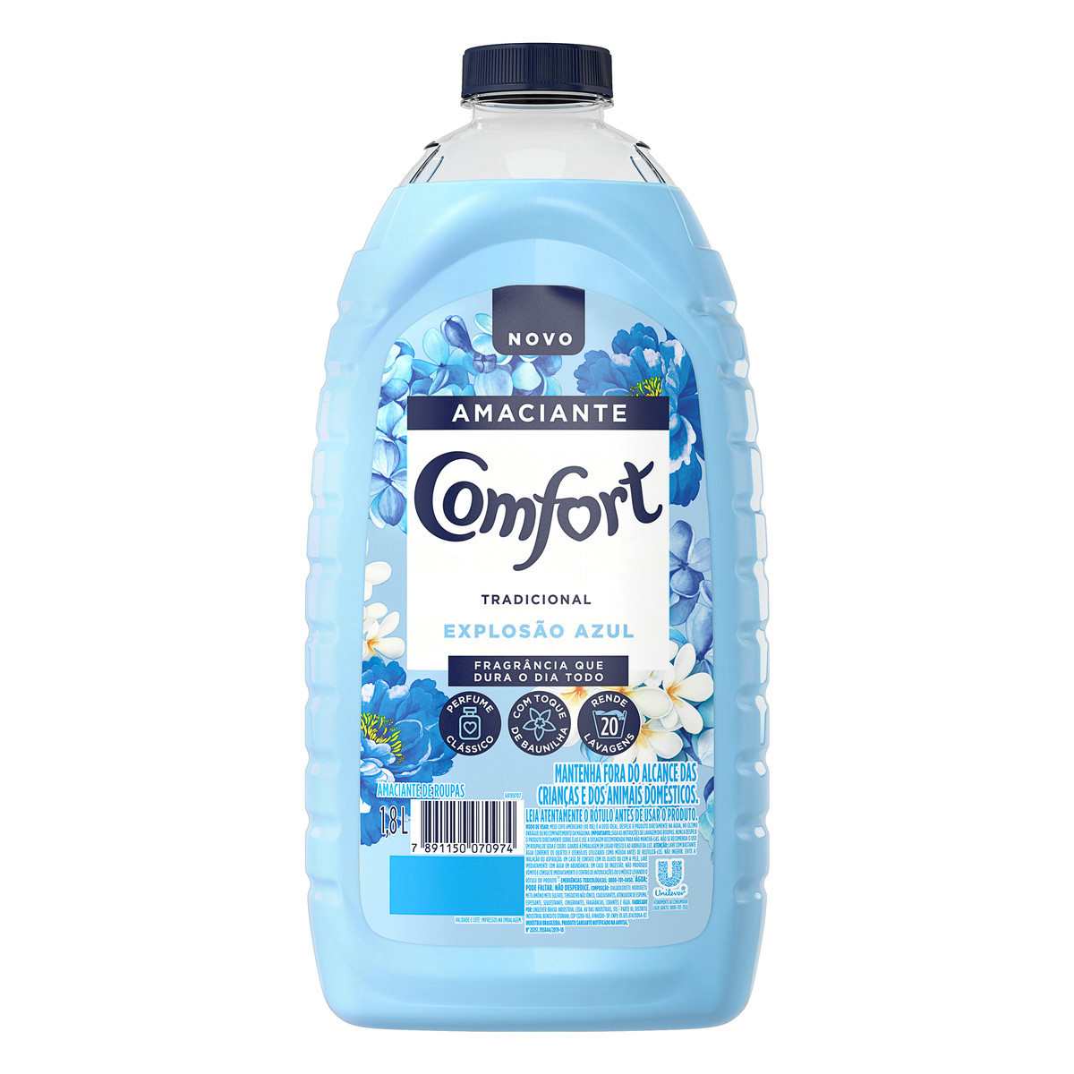 imagem de Amaciante De Roupas Comfort Tradicional Explosão Azul 1.8L