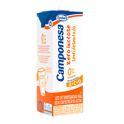 imagem de Leite Camponesa 1L Zero Lactose Semidesna