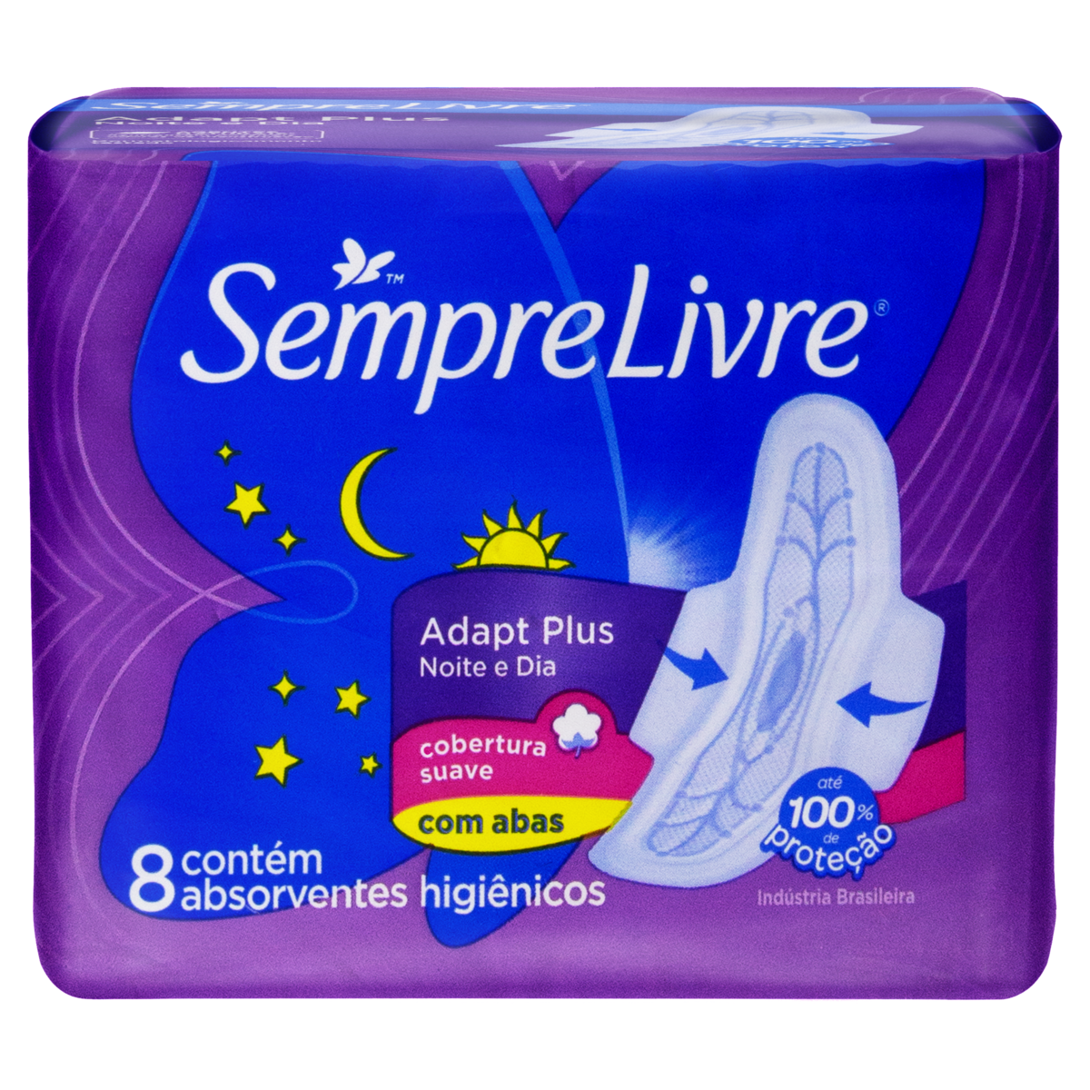 imagem de Absorvente Sempre Livre Adapt Noite E Dia C/8
