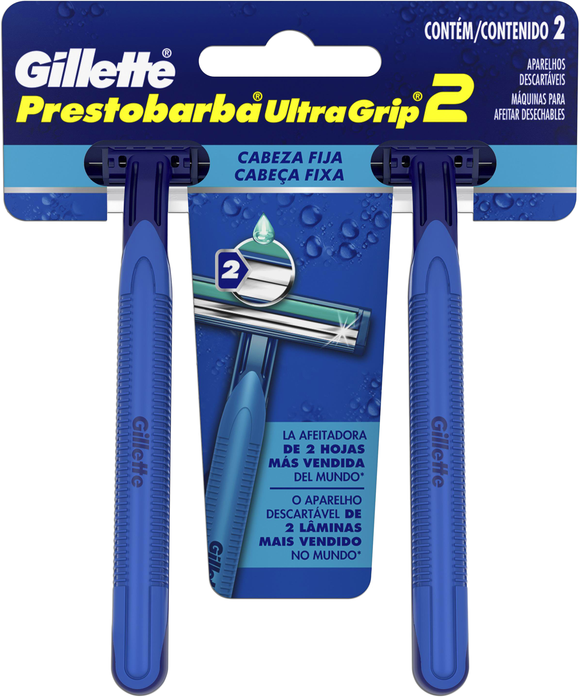 imagem de Aparelho Barbear Descartável Gillette Ultra Grip Cabeça Fixa C/2