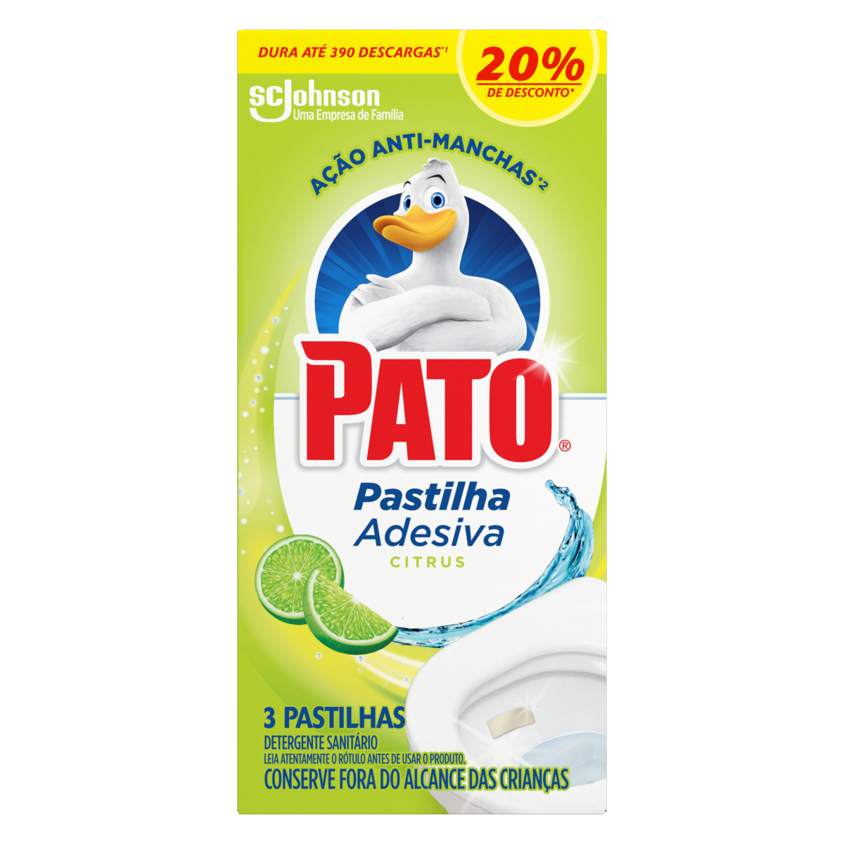 imagem de Pastilha Adesiva Pato Citrus 20 Desc