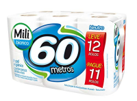 imagem de Papel Higiênico Mili Bianco 60M Folha Simples Leve 12 Pague 11