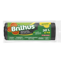 imagem de Saco Lixo Rolo Brilhus 30L